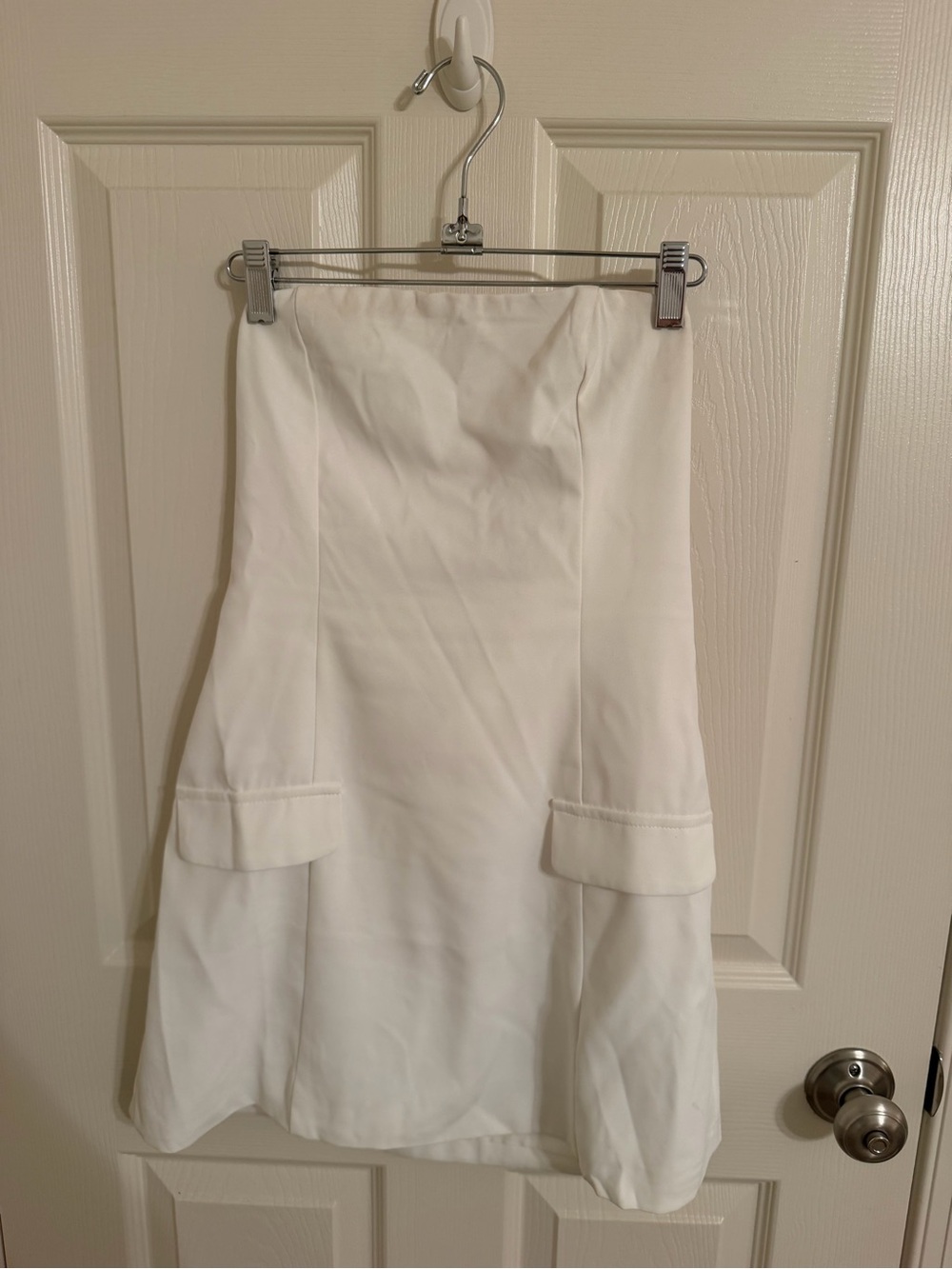 Peppermayo White A-Line Skirt with Flap Pockets